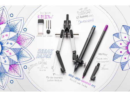 FABER-CASTELL Compas à réglage rapide, argent / noir