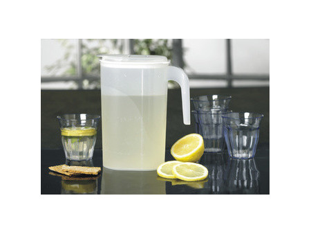 plast team Pichet, 1,5 litre, transparent/blanc