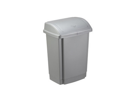 past team Poubelle à couvercle basculant, 15 litres, blanc