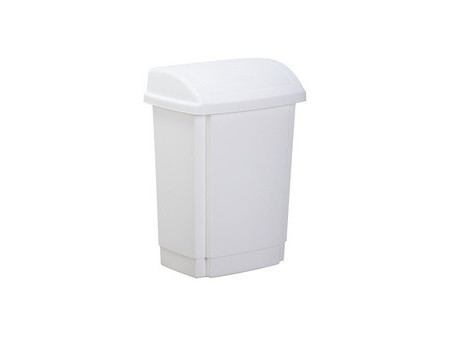 past team Poubelle à couvercle basculant, 15 litres, argent