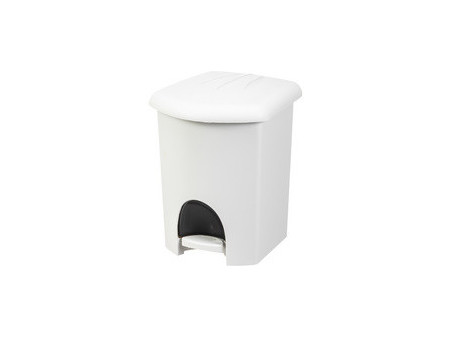 plast team Poubelle cosmétique à pédale, 6 litres, argent