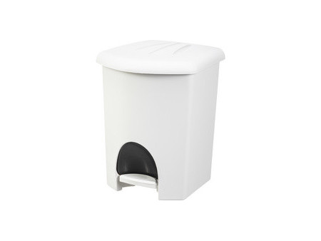 plast team Poubelle à pédale, 16 litres, argent