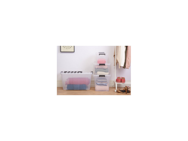plast team Boîte de rangement HOME BOX, 52 l, transparent