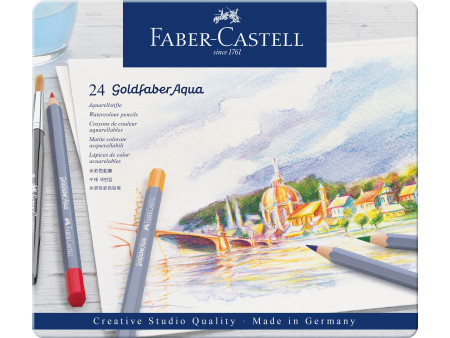 FABER-CASTELL Crayons de couleur aquarellables GOLDFABER