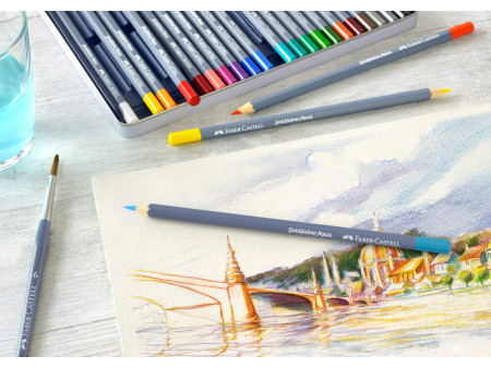 FABER-CASTELL Crayons de couleur aquarellables GOLDFABER