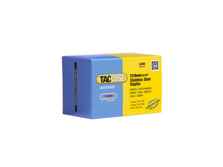 TACWISE Agrafes 73/8 mm, acier inoxydable, 5.000 pièces