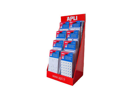 APLI Etiquettes scolaires assorties, en présentoir de 160