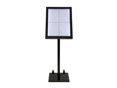 Securit Vitrine d'affichage LED BLACK STAR, 4 x feuilles A4