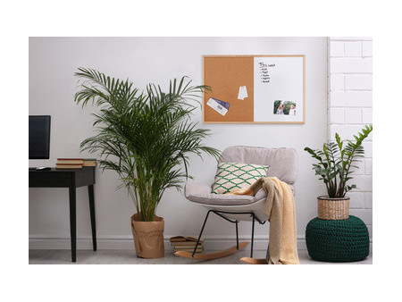 Bi-Office Tableau mixte, cadre en bois, (L)900 x (H)600 mm