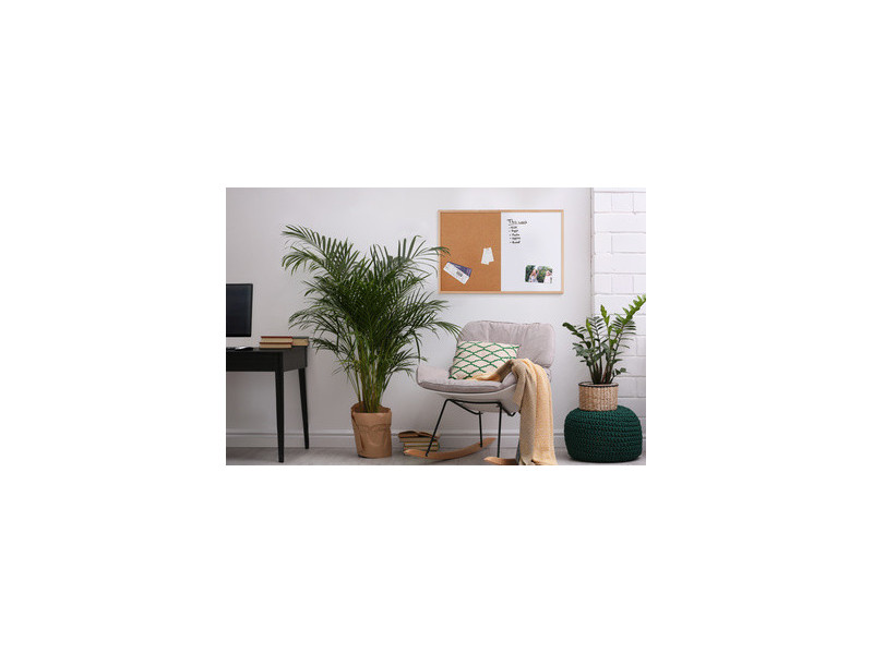Bi-Office Tableau mixte, cadre en bois, (L)900 x (H)600 mm
