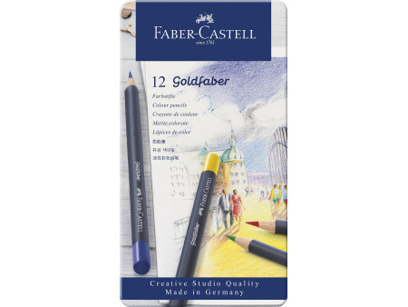 FABER-CASTELL Crayons de couleur GOLDFABER, étui en métal