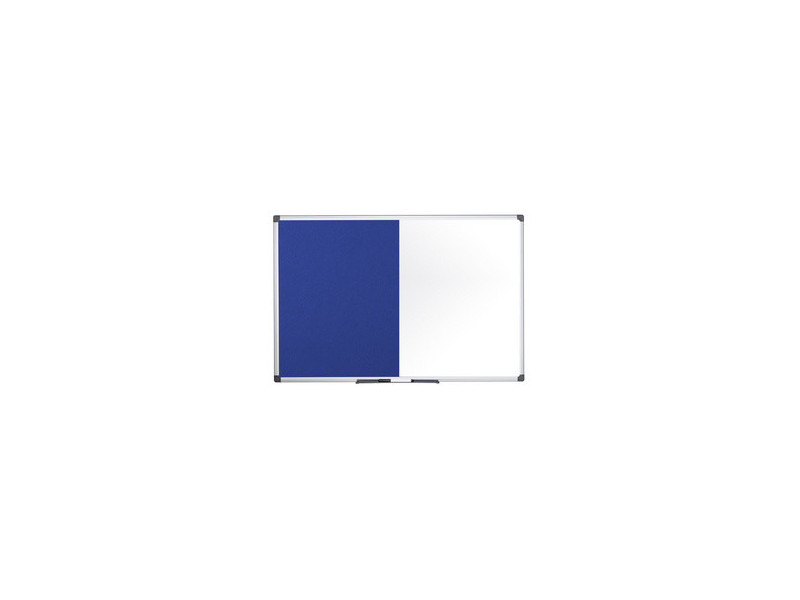 Bi-Office Tableau mixte, tableau blanc / feutre, bleu