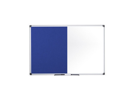 Bi-Office Tableau mixte, tableau blanc / feutre, gris