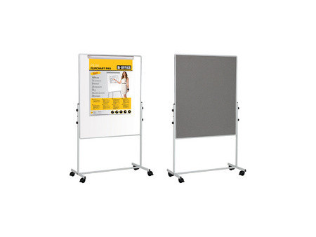 Bi-Office Tableau mixte mobile Duo, tableau blanc / feutre
