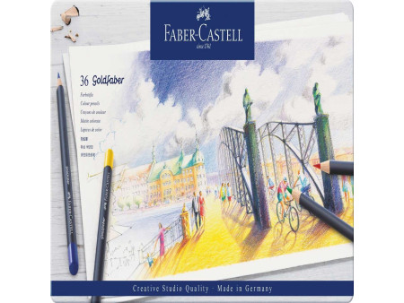 FABER-CASTELL Crayons de couleur GOLDFABER, étui en métal