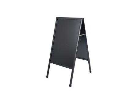 Bi-Office Panneau trottoir, avec tableau noir, noir