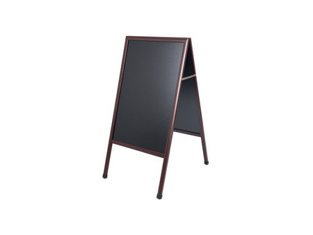Bi-Office Panneau trottoir, avec tableau noir, cerisier