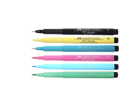 FABER-CASTELL Feutre PITT artist pen, étui de 6