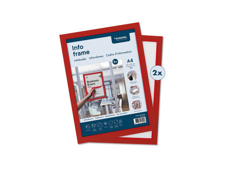 EUROPEL Cadre magnétique INFO FRAME, A4, rouge