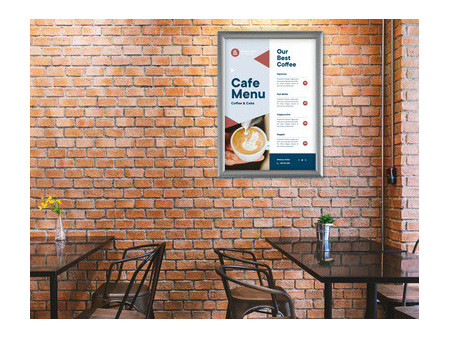 EUROPEL Cadre porte-affiche, A4, 25 mm, argent