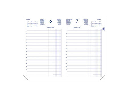 LECAS Agenda Carré 1 jour Travers 140 x 220 mm, 2027,assorti