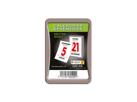 LECAS Bloc calendrier éphémeride, neutre, 60 x 90 mm, 2027