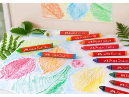 FABER-CASTELL Craie à la cire triangulaire, étui de 24