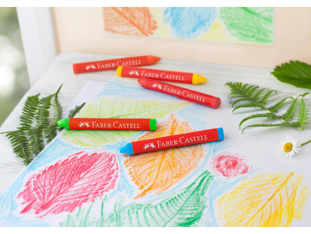 FABER-CASTELL Craie à la cire triangulaire, étui de 24