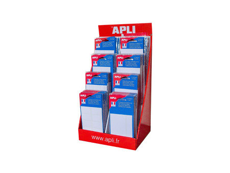APLI Etiquettes blanches assorties, en présentoir de 160