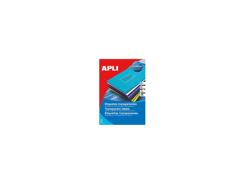 APLI Etiquettes adresse transparentes, 63,5 x 38,1 mm