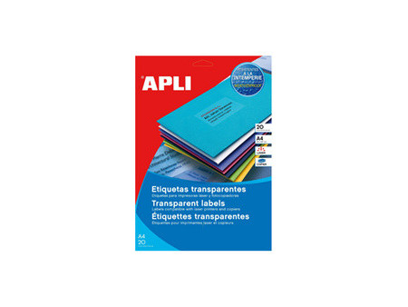 APLI Etiquettes adresse transparentes, 99,1 x 67,7 mm