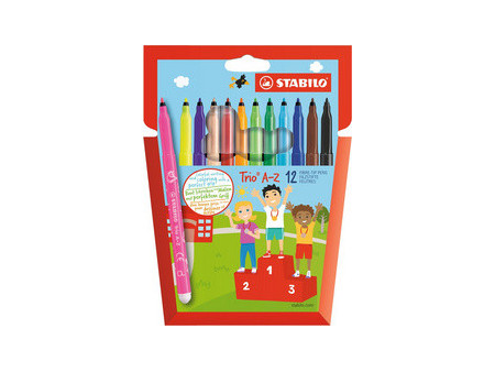 STABILO Feutre Trio A-Z, étui en carton de 18