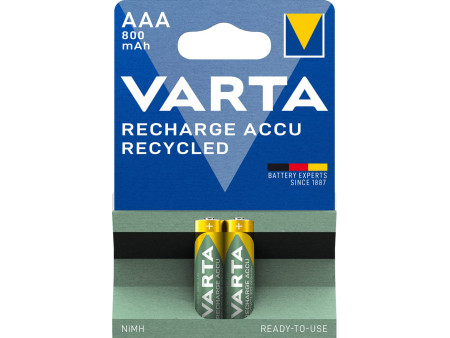 VARTA Pile NiMH 'RECHARGE ACCU Recycled', Micro AAA, 800 mAh