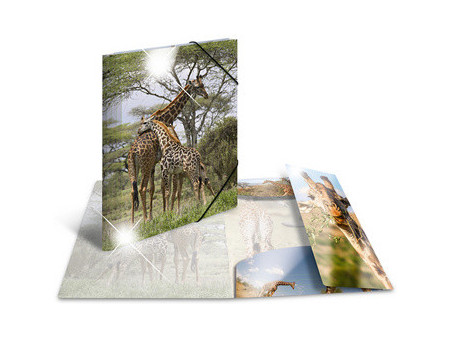 HERMA Chemise à élastiques 'girafe', PP Glossy, A3