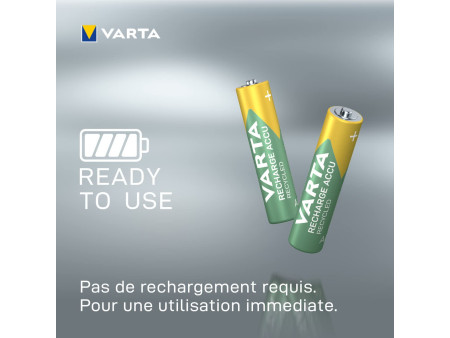 VARTA Pile NiMH 'RECHARGE ACCU Recycled', Micro AAA, 800 mAh