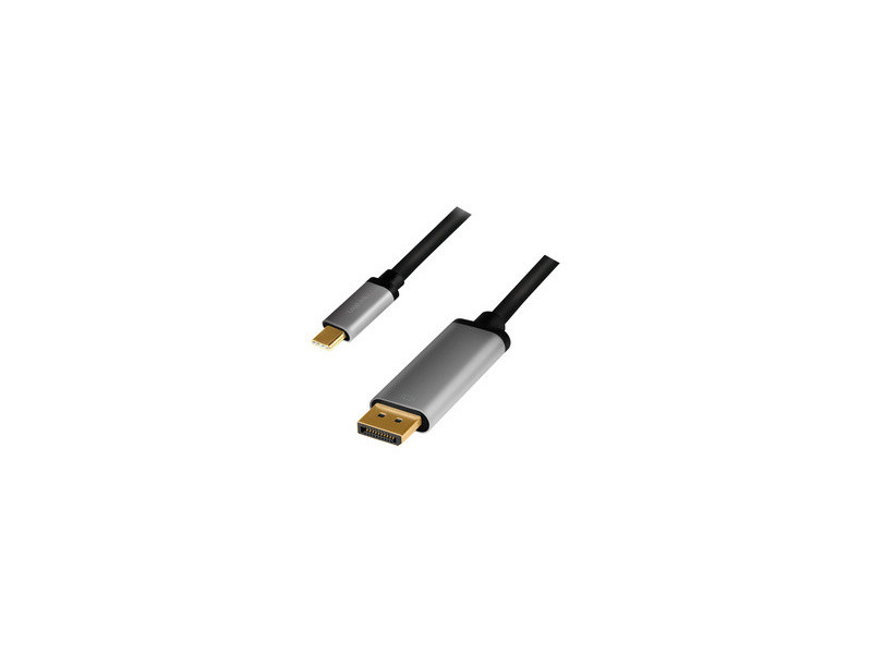 LogiLink Câble USB, fiche mâle USB-C-mâle DP, 1,8 m