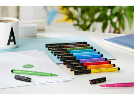FABER-CASTELL Feutre PITT artist pen, ètui de 12