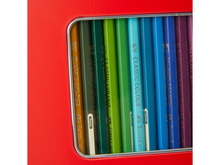 FABER-CASTELL Crayons de couleurs hexagonaux CASTLE, étui en