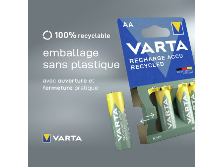 VARTA Pile NiMH 'RECHARGE ACCU Recycled', Micro AAA, 800 mAh