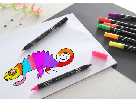 FABER-CASTELL Feutre double pointe, étui de 20