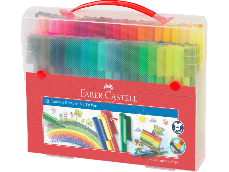 FABER-CASTELL Stylo feutre CONNECTOR PEN, coffret de 80