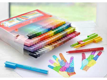FABER-CASTELL Stylo feutre CONNECTOR PEN, coffret de 80