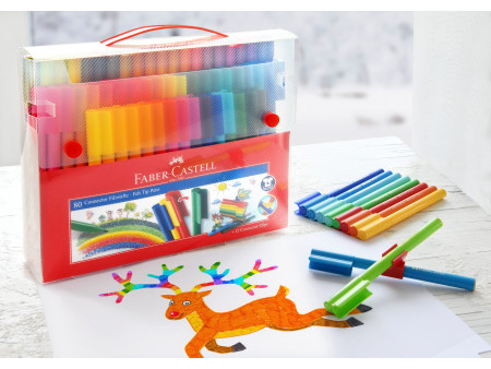 FABER-CASTELL Stylo feutre CONNECTOR PEN, coffret de 80