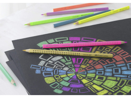 FABER-CASTELL Crayon de couleur triangulaire Colour GRIP