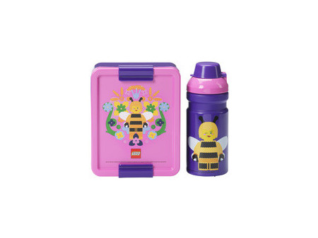 LEGO Gourde + Boîte à goûter LUNCH SET BEE, lilas