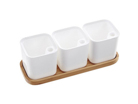 orthex Pot à herbes aromatiques EDEN, set de 3, blanc