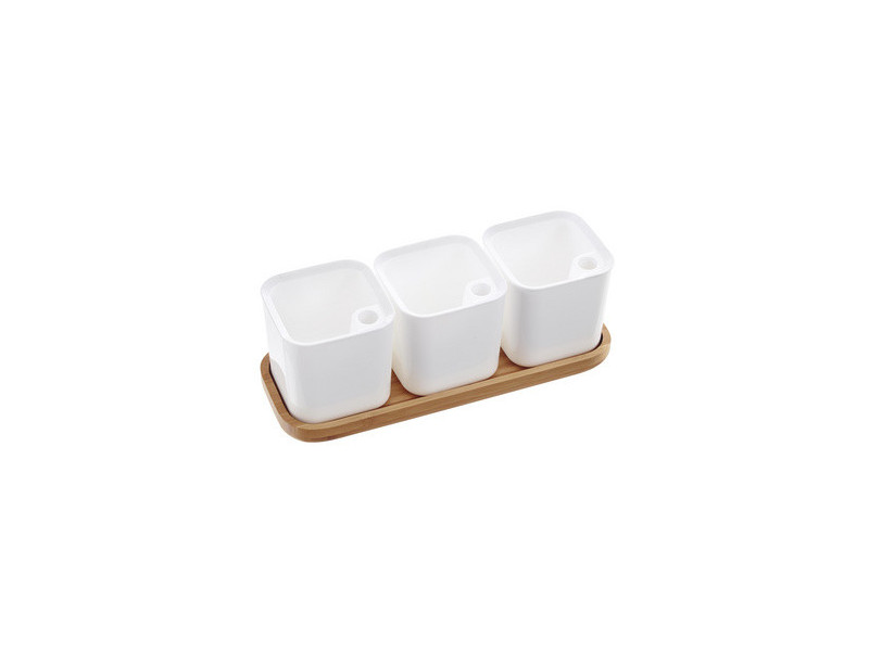 orthex Pot à herbes aromatiques EDEN, set de 3, blanc