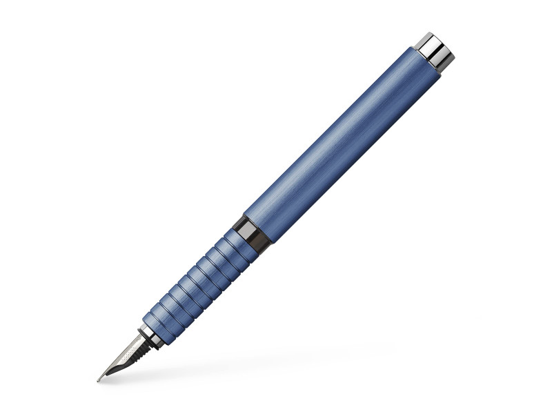 FABER-CASTELL Stylo plume Essentio Aluminium, bleu, M