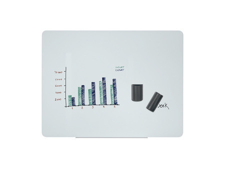 Bi-Office Tableau magnétique en verre, 1.500x1.200 mm, blanc