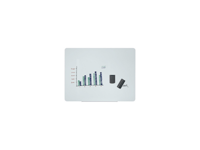 Bi-Office Tableau magnétique en verre, 1.500x1.200 mm, blanc